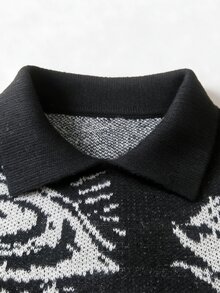 NEOSTRIT 男士新款秋冬款「惡魔之眼」圖案黑色毛衣，適合外出、正式晚餐、派對及各種場合，哥德風 - 黑色 - 查看 8