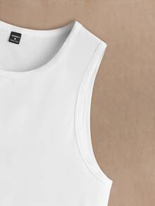 AKNOTIC 3pcs/Pack Men's Casual Solid Color Knit Sleeveless Tank Top, Suitable For Daily Wear, Vacation, Father's Day Gifts, Football - Multicolor - View 4
