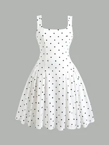 Firerie Kids Firerie Kids Tween Girls Casual Everyday Comfortable Polka Dot Pattern Dress - Black and White - View 3