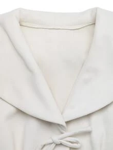 SHEIN Unity 女款純色休閒百搭日常穿搭大衣 - 米色 - 查看 7