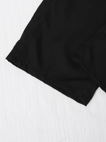 SHEIN American Retro Streetwear Baggy Girl Outfit Set Cream White Black Colorblock Sweet Cool Style California Elements Sixth Form Party Formal Summer - Black - View 3