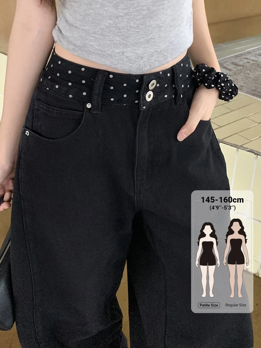 DAZY Quần jean denim nữ thường ngày phong cách casual có túi cho mùa thu - màu đen - Xem 1