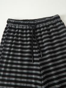 SHEIN 2套女童休閒舒適修身長袖T恤與舒適鬆緊腰寬腿寬鬆長褲 - 黑色 - 查看 7