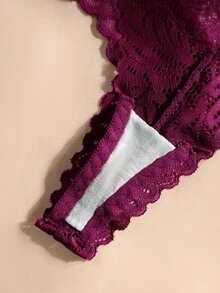 Charlaine 5pcs/Set Women's Lace Patchwork Thong Panties - Multicolor - View 4