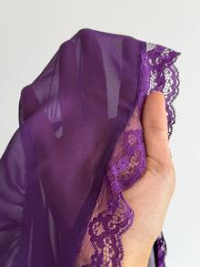 Sunspun Spring Summer New Fashion Sweet Cute Versatile Pure Desire Bow Tie Elegant Vacation Sheer Chiffon Puff Long Sleeve Design Cardigan Shirt Going Out Tops - Purple - View 7