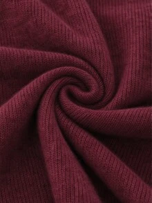LUMIGAL Women's Striped Colorblock Button Knit Vest Cardigan - Burgundy - View 5