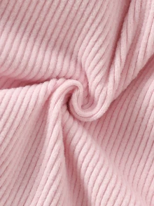 SHEIN 4 Pack Newborn Baby Girls Jumpsuit Gift Set Sweet Cute Light Pink Bow Lace Ribbed Long Sleeve Collar Birthday Family Party Matching Family Fall Ruffle - Pink - View 9