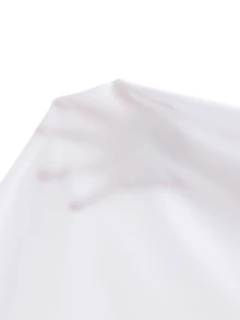 Manfinity Mode 男士時尚休閒長袖襯衫，純色鈕扣長袖襯衫，正式，老錢風 - 白色 - 查看 7