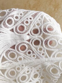 Soleia Elegant V-Neck Lace Patchwork Ribbon Ruffle Sleeve Bustier Mini Dress For Women, Suitable For Party, Vacation, Date, Wedding Season, Ruching - White - View 11