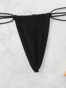 SHEIN Swim Swim Summer Beach Vacation Outfits Woman Sexy Bikini Sets - Black - View 6