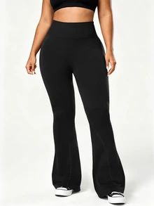 Rhythm Era Seamless Plus Size Flare Leggings - Black - View 4
