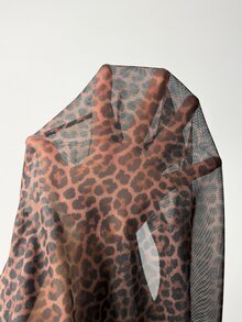 Vadaroq Women's Fall Going Out Y2K Casual Streetwear Off-Shoulder Long-Sleeved Leopard Print Mesh Top - Multicolor - View 7