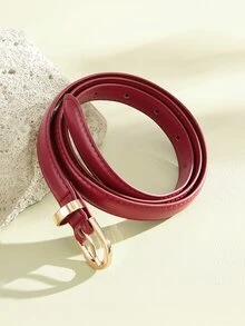 Opalesca 1pc Red PU (Polyurethane) Leather Casual Retro Elegant Belt For Women, Suitable For Daily, Work, Date Outfit With Jeans, Trousers, Skirts - Red - View 2