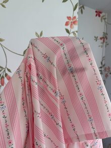 CottageSlumber Pink Striped Floral Long Sleeve Pajamas, Fashionable Lapel Cardigan Loungewear, Women's Pajama Set With Bow Decor - Multicolor - View 8