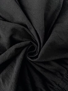 Edennvi Plus Size Women's Spring/Autumn Drawstring Elastic Waist Cuffed Sweatpants Black Loose Flattering Slimming Casual Elegant Sports Harem Long Pants Fall - Black - View 4