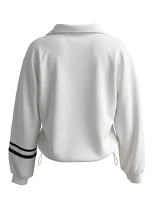 StreetHx Sweatshirt Olahraga Kasual Wanita dengan Cetakan Huruf untuk Musim Gugur - Putih - View 2