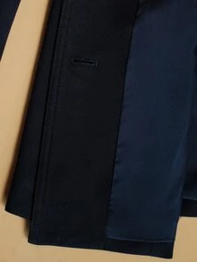 Anewsta Essential Women's Regular Fit Navy Blue Utility Blazer Jacket, Vintage Shoulder Epaulettes, Multi-Pockets, Metal Buttons, Cinched Waist, Commuter Jacket - Royal Blue - View 7
