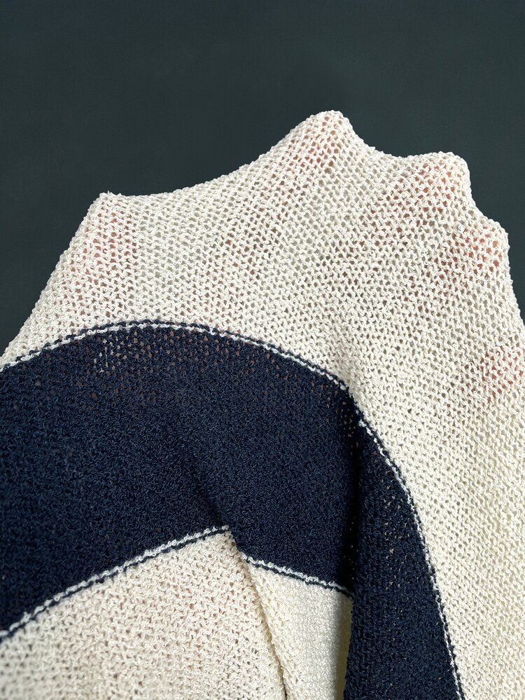 Bohemela Vintage Contrast Color Embroidered Knit Band Hat Sweater Cardigan - Apricot - View 9