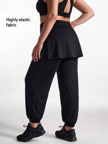 Innovista Innovista Women's Plus Size 2 In 1 Daily Fitness Sports Leggings - Black - View 4