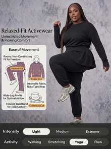 Innovista Innovista Women's Plus Size 2 In 1 Daily Fitness Sports Leggings - Black - View 3
