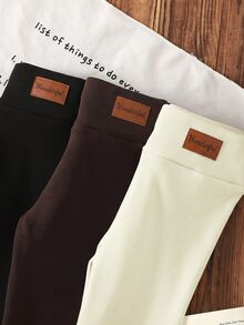 SHEIN Young Girl 3PCS Young Young Girl Girls Leggings Young Girl Brown Summer - Multicolor - View 5