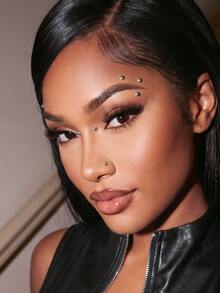 Aravennia 1pc Y2K Punk Vibes: Easy To Stick Rhinestone Stickers, Perfect For Instant Party Makeover - Eye - Multicolor - View 1