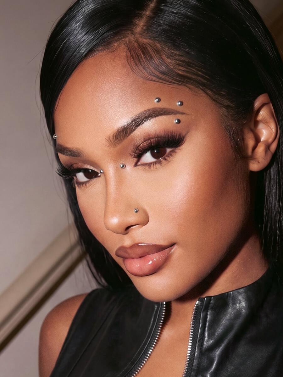 Aravennia 1pc Y2K Punk Vibes: Easy To Stick Rhinestone Stickers, Perfect For Instant Party Makeover - Eye - Multicolor - View 1
