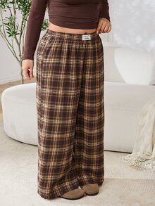 Solflare 大尺碼女款格紋休閒百搭日常旅行長褲 - 彩色 - 查看 3