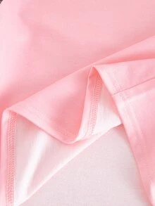 SHEIN 青少年女孩秋冬休閒街頭風雪花印花寬鬆圓領長袖套頭運動衫 - 粉色 - 查看 11