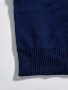 Trelyra Women's Colorblock Casual Daily Long Sleeve Sweater Everyday Navy Blue - Navy Blue - View 5