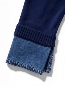 Trelyra Women's Colorblock Casual Daily Long Sleeve Sweater Everyday Navy Blue - Navy Blue - View 4