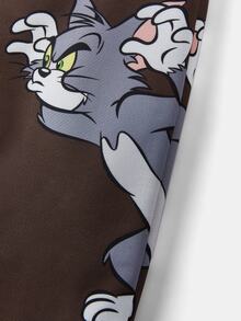 TOM & JERRY X SHEIN Baby Boy 2pcs/Set Cartoon Cat & Mouse Print Contrast Color Sweatshirt And Pants, Suitable For Autumn/Winter - Brown - View 7