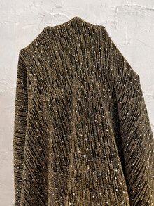 SHEIN Maternity Fashion Elegant Celestial Commute Rhinestone Embellished Fitted Dress Fall New Year Party Black And Gold - Brown - View 7