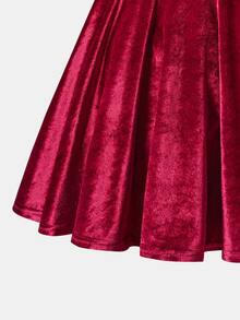 SHEIN Tween Girl Burgundy Holiday Kids Party Halter A-Line Cute Dress - Burgundy - View 8