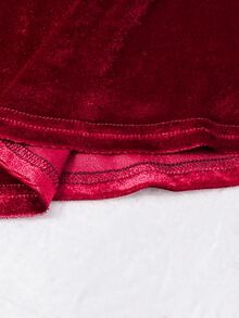SHEIN Tween Girl Burgundy Holiday Kids Party Halter A-Line Cute Dress - Burgundy - View 9