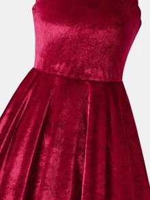 SHEIN Tween Girl Burgundy Holiday Kids Party Halter A-Line Cute Dress - Burgundy - View 6