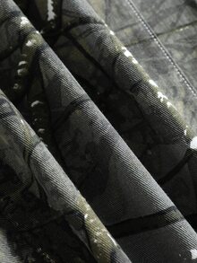 ROMWE MEN Fashionable Branch Pattern Washed Denim Casual Comfortable Versatile Print Men's Jeans - Army Green - View 4