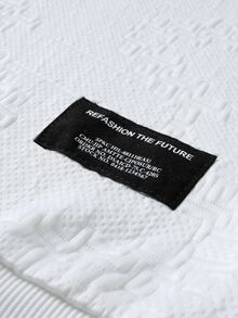 ARLO REED Men's Knitted Jacquard Scenery Textured White Horse Pattern Fabric Collar Cuff Flat Hem Ribbed Black Label Pullover Sweatshirt - White - View 5