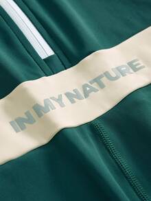 In My Nature Women's Outdoor Striped Colorblock Long Sleeve Jumpsuit - Dark Green - View 11