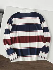 SHEIN Mirajuku 男童對比領長袖 Polo 衫，簡約時尚秋季款 - 彩色 - 查看 2