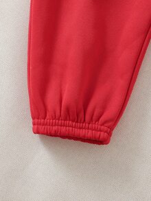 Cozy Pixies 2pcs/Set Baby Boy/Girl Cartoon Santa Claus Pattern Knit Sweatshirt & Pants,Cute Red And White Autumn Matching Family Christmas Festival Outfit Set - Red - View 7