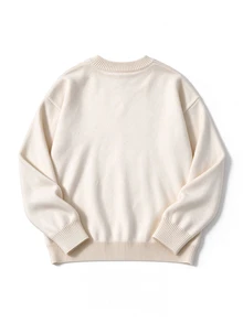Manfinity Homme Men's Designer Jacquard Long Sleeve Ribbed Sweater - Multicolor - View 3