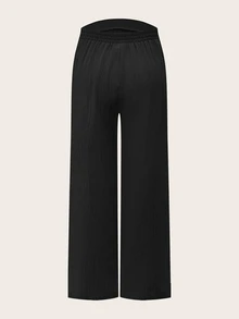 Modmama Maternity Casual Baggy Solid Color Straight Leg Pants Fall Women Photoshoot Black Sage Green White - Multicolor - View 9