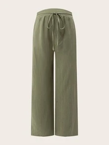 Modmama Maternity Casual Baggy Solid Color Straight Leg Pants Fall Women Photoshoot Black Sage Green White - Multicolor - View 5