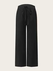 Modmama Maternity Casual Baggy Solid Color Straight Leg Pants Fall Women Photoshoot Black Sage Green White - Multicolor - View 8
