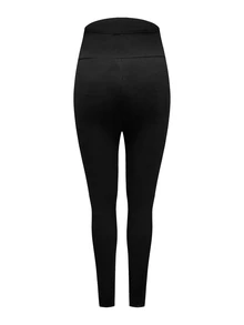 Modmama Maternity 2pcs Solid Elastic Waist Leggings, High Elasticity Base Layer Pants, Summer Home Postpartum Photoshoot Black Beige Casual Elegant - Apricot - View 6