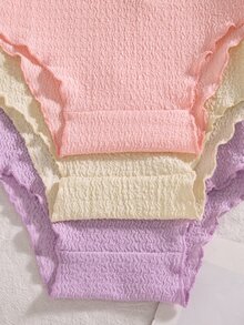 SHEIN 3pcs/Set Newborn Baby Girls' Comfy Versatile Simple Solid Color Knit Camisole Bodysuit Set, Spring/Summer - Multicolor - View 6