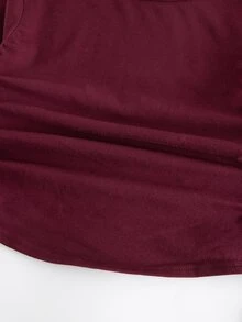 SHEIN Tween Girl Fitted Casual Kids Crew Neck Ruffle Flare Sleeve Long T-Shirt Top Red Crop - Red - View 4