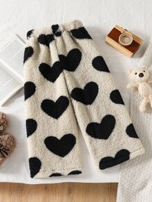 SHEIN Elladie kids بناطيل رياضية ثقيلة طفلة صغيرة - لون مشمشي - مشاهدة 2