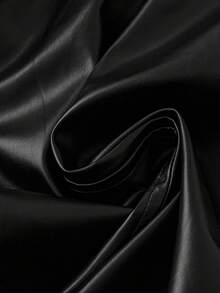 Grovea Plus Size Fashionable Loose Casual PU Leather Windbreaker, Autumn Fall - Black - View 6